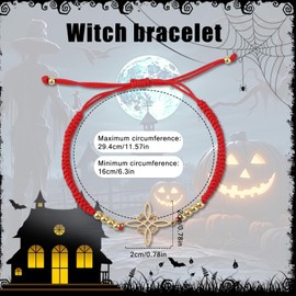 Mikovivi Witches Knot Bracelet, Adjustable Weave Charm Bracelet with Stainless Steel Magic Witchcraft Witch's Knot Ideal Wiccan Jewelry Gift For Woman & Man