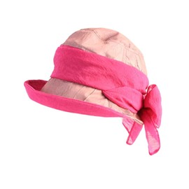WITHMOONS Upbrim Roll Up Fedora Homburg Sun Hat Beach Cap MABA0430 (Pink)