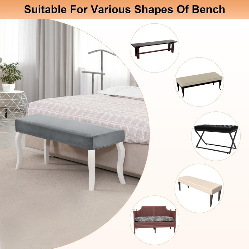 M METERXITY Dining Bench Cover,for 39.4 to 55" Length [Dark