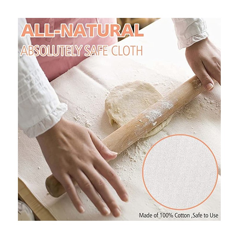 ANCLLO Pack of 2 Linen Cloth Bread Baking Thick Linen