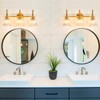 CVKASH 3-Light Bathroom Vanity Light Fixtures Over Mirror,Brushed Gold Modern