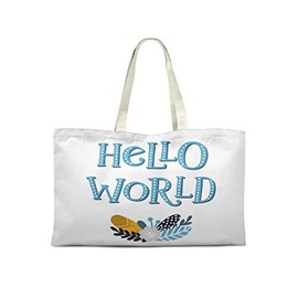 Le Jardin du Lin Printed Shopping Bag, Reusable Bag, Foldable, Fabric Bag with Two Long Handles, Size: 50 x 40 cm