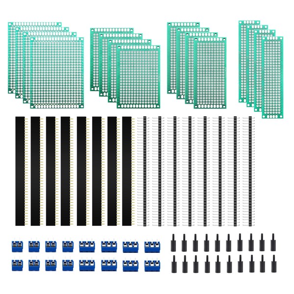 HUAZIZ 68 PCB Board Kits, 16 Pieces Double-Sided PCB Prototype