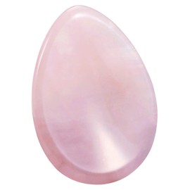 mookaitedecor Rose Quartz Thumb Stone Crystal Gemstone Massage Stone with Hollow Worry Stone for Healing Reiki Size Approx. 45 x 35 x 5 mm (Pack of 2)