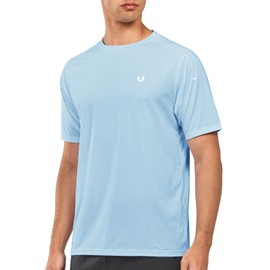 NORTHYARD Men's Athletic Running T-Shirts Quick Dry Workout Shirts Short-Sleeve Sports Gym Tee Tops Performance Activewear SkyBlue 4XL