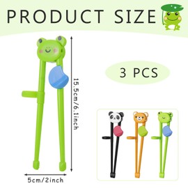 SYEYCW 3 Pcs Kids Chopsticks, Training Chopsticks for Beginners, Reusable Chopstick Helper, Easy to Use, Plastic Childrens Chopstick Helper for Children, Toddler, Beginners, Right or Left Handed