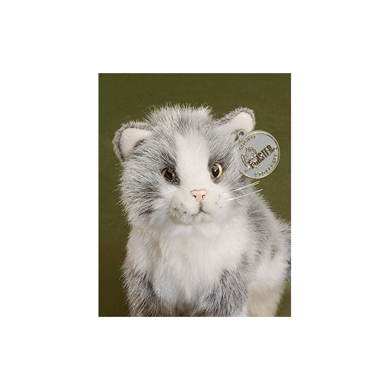 Förster Stofftiere 3278 Katze grau/weiß sitzend 20 cm hoch