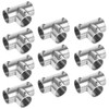 10 Pcs 1" Structural Pipe Fitting, Three Socket T Tube