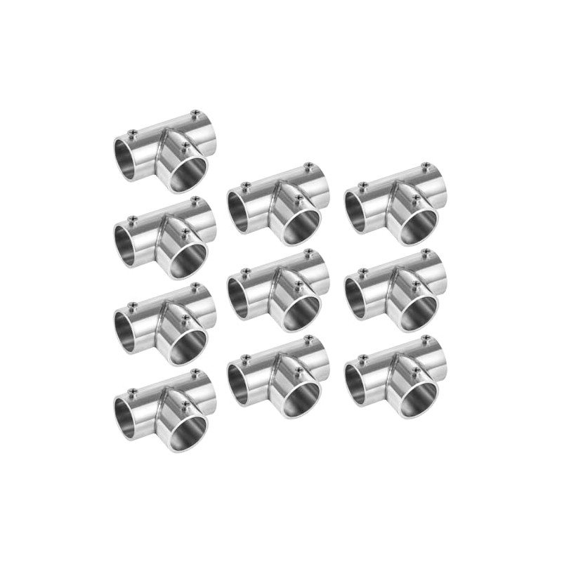 10 Pcs 1" Structural Pipe Fitting, Three Socket T Tube