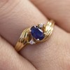 14k Yellow Gold Oval Sapphire And Diamond Ring (Size 5.5)