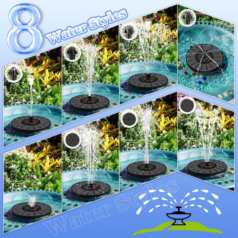 Yzert Solar Fountain with Battery Indicator & 2000mAh, 3.5W 2025