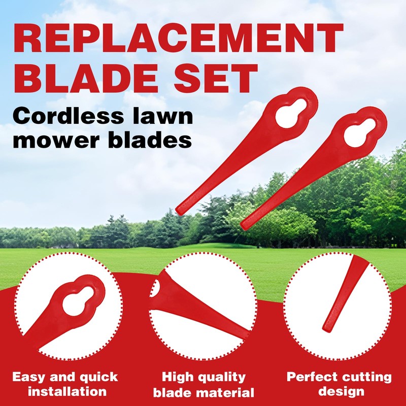 100 Pcs Plastic Grass Trimmer Blades, Cordless Strimmer Blades 85