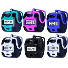 Handy Counter Click Manual Digital clicker Stitch Tally Counters Finger Mechanical Palm Handheld Pitch 5-Digit Electronic Display Click Number Counter for Row, People, Golf,Crochet, Lap&Knit(6Pack)