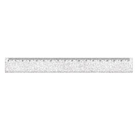 Camio Japan Love Glow 229939 Glitter Slim Ruler, 6.7 inches (17 cm), Silver