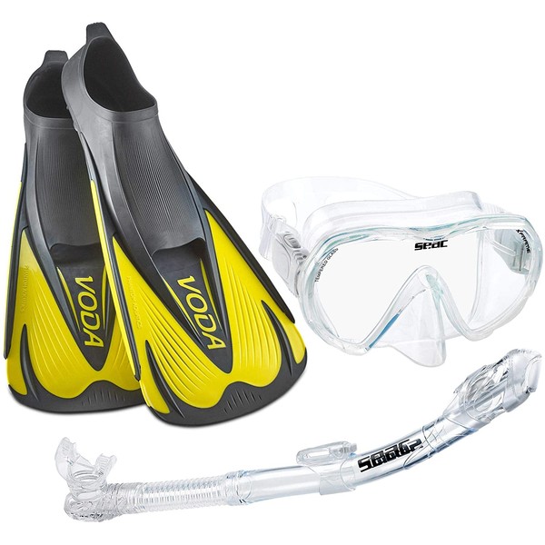 Phantom Aquatics Voda Full Foot Fin Mask Snorkel Set (Made in Italy)