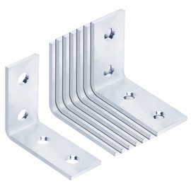 Carbon Steel 90 Degree Angle Connector Bracket for All 1-5/8" Strut Channel, 4 Hole, Electro-Galvanized Coating, 4 mm (0.16 in) Thickness, 4 x 3.34 in Size, 0.2 kg (0.44 lb) per Unit (8 Pack)