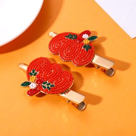 Thanksgiving Hair Clips Fall Hairpins for Women Enamel Rhinestone Maple Leaf Turkey Pumpkin Alligator Hair Clips Autumn Gathering Party Hair Accessory Gifts
