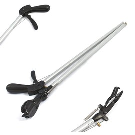 OdontoMed2011 96" Snake Tongs Reptile Grabber Rattle Snake Catcher Silver Wide JAW HANDLING Tool ODM