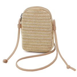 BBORGDC Crossbody Bag for Women & Girls – Small Woven Straw Beach Bag for Vacation & Travel | Adjustable Strap Shoulder Bag, Dual Compartment Phone Purse Wallet | Summer Gift, Original Design