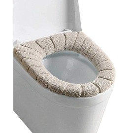 Yunni Set of 4 Heated Toilet Seat Warmers, Toilet Seat Cover, Washable Toilet Seat Cover, Soft, Thicker, Washable, Stretchy