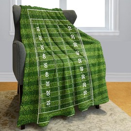 Rstick Football Field Green Lawn Blanket 50" x 60", Gifts for Football Lovers, Boy Teen