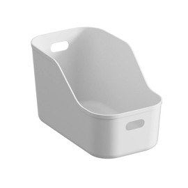 NEPA Market White Plastic Bins/Storage Organizers - Pantry Baskets, Bins for Shelves, Organizer and Storage for Bathroom, Bedrooms, Kitchens and More - Medium Size