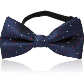 Best Item G5-55 Bow Tie, Polka Dot, Blue, Navy Blue, Elastic Cord, Ribbon, One Touch, Bow Tie, Navy Blue