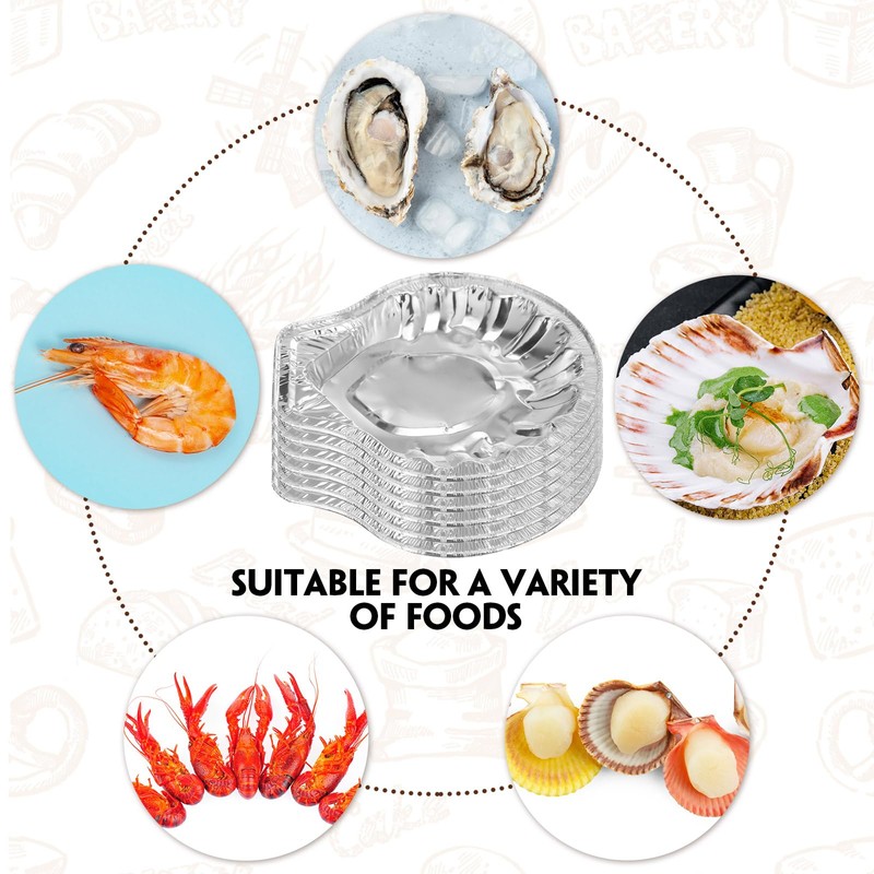 Maxdot Pack of 200 Aluminum Foil Clam Shells 3.7 x