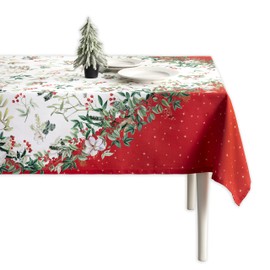 Maison d' Hermine Noel 100% Cotton Tablecloth Kitchen Dining Table Cloth for Rectangle Tables Farmhouse Tabletop Cover for Parties, Wedding Thanksgiving/Christmas (140cm x 230cm)