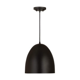 Z-Lite 1 Light Pendant 6012P12-SBK, Black, 12.50x12.00x12.00