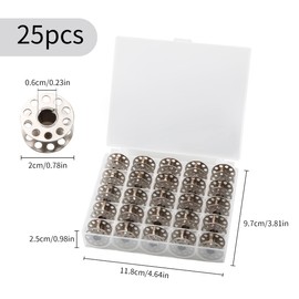 Tabanzhe 25pcs Sewing Machine Bobbins Sewing Machine Bobbins Empty Metal Corrugated Bobbins with Storage Case for Most Sewing Machines