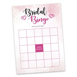 Inkdotpot Bridal Wedding Shower Bachelorette Party Bulk Blank Square Fill In Gift Ideas 50 Watercolor Splash Bingo Game Cards