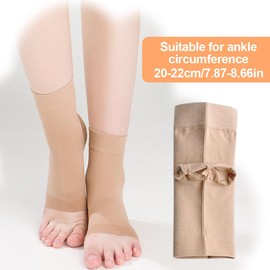 IKOPFLN 1 Paar Knöchelbandage Gel Heel Socken Knöchelschutz Fußgelenkbandage Ferse Ärmel (Khaki),M