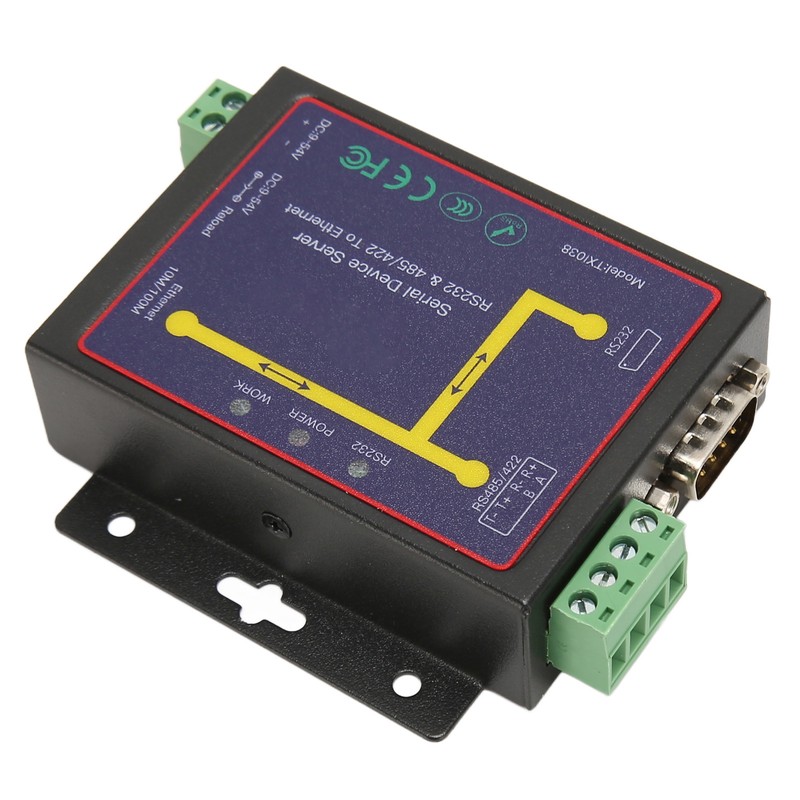 RS232 RS485 RS422 Serial to Ethernet Adapter 10M 100M RJ45