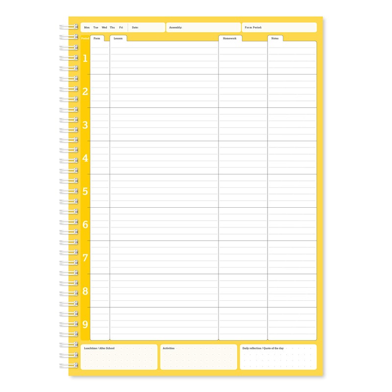 Silvine A4 Teacher's Academic Planner with Durable Hardback Covers and