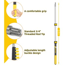 Opow Telescoping Boat Pole with 2 Pcs Hooks, Extend from 1.5FT- 3FT Telescopic Boating Pole with Rust-Resistant Floating Durable Luminous Bead Hook for Boating Docking or Clean Accessories