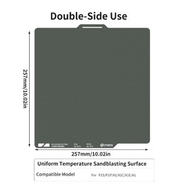 Imdinnogo 3D Printer Platform CryoNix 257x257mm Cold Build Plate for BambuLab X1C X1 X1E P1S P1P A1: Double Sided Textured Removable and Flexible Spring Steel Sheet Grey - Support Low Temp Printing