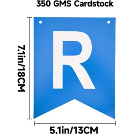 Blue Happy Birthday Banner Theme Birthday Party Supplies Garland Decorations Nursery Hanging Decor 13pcs