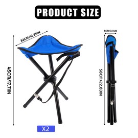 KKONHII 2PCS Portable Folding Camping Stool,Tripod Seat,Folding Camping Chairs,Outdoor Travel Medium Chair for Picnic Beach Camping Party Mountaineering Garden Lawn