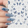 2 Blatt Nagelsticker Schmetterling Deko, Nail Sticker Selbstklebend mit 5D