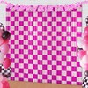 Pink Race Car Foil Fringe Curtains Backdrop Birthday Party Decorations,