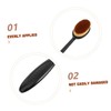 Healvian 2Pcs Flat Top Foundation Brush Set Durable Makeup Brushes