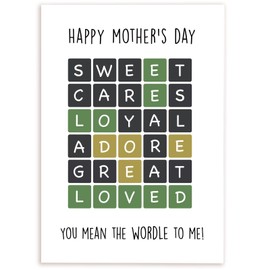 Wordle Mothers Day Card, Humorous Birthday Card for Mom, Funny Mother’s Day Card for Mom, You Mean The Wordle To Me