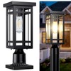 MYHXQ 14'' Outdoor Solar Post Light, Dusk to Dawn Solar