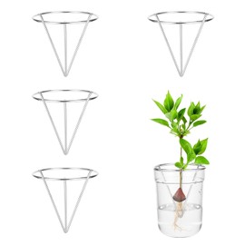 4 Pcs Avocado Seed Starter Rack for Mason Jar of Wide-Mouth,Triangle Avocado Seed Sprout Starter Growing Kit for Avocado Vase, Avocado Seed Holder Bracket,Avocado Seed Holder Triangular Metal Bracket