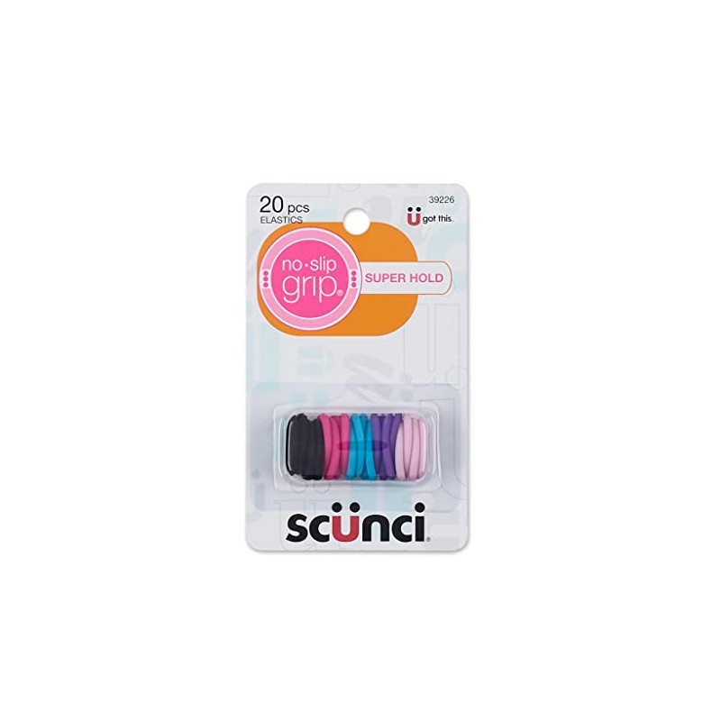 Scunci No-Slip Grip Gel Evolution Mini Ponytailers, 20-Pieces per pack