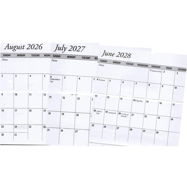 3 Year Pocket Calendar Planner with Free Note Pad, Bling