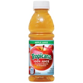 Tropicana 100% Apple Juice, No Added Sugars, Vitamin C, 10 Oz (Pack of 24)
