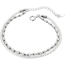 Pulsera de Plata 925 para Mujer, Pulseras Elegante Brazalete Ajustable, Joyeria Accesorios para Mujeres, Regalos Cumpleaños Aniversarios para Mamá, Novia, Esposa, Amiga
