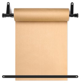 Vicenpal 15.5-27.5 Inch Retractable Kraft Paper Roll Holder Dispenser Wall Mounted Butcher Paper Holder Roller for to Do Lists, DIY Drawing, Taking Note, Artwork, Creative Inspiration, Black